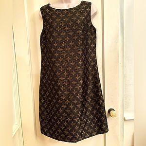 Tahari black and gold Sahara shift dress NWT